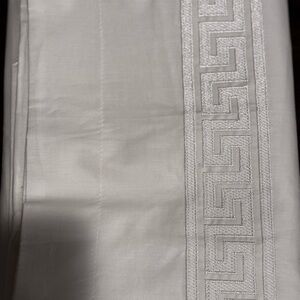 Hotel Collection White Embroidered Greek Key Duvet Cover